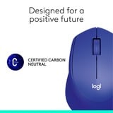 Logitech M330 SILENT PLUS mus Højre hånd RF trådløst Optisk 1000 dpi Blå, Højre hånd, Optisk, RF trådløst, 1000 dpi, Blå