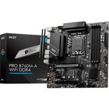 MSI PRO B760M-A WIFI DDR4 bundkort Intel B760 LGA 1700 micro ATX Intel, LGA 1700, Intel® Celeron®, Intel® Pentium® Gold, LGA 1700, DDR4-SDRAM, 128 GB