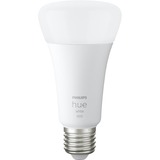 Philips Hue A67 - E27 pære - 1600lm - 1-pak, LED-lampe Philips Hvide Hue pærer A67 - E27 pære - 1600lm - 1-pak, Smart pære, Hvid, Bluetooth/Zigbee, Integreret LED, E27, Varm hvid