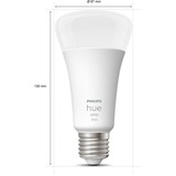 Philips Hue A67 - E27 pære - 1600lm - 1-pak, LED-lampe Philips Hvide Hue pærer A67 - E27 pære - 1600lm - 1-pak, Smart pære, Hvid, Bluetooth/Zigbee, Integreret LED, E27, Varm hvid