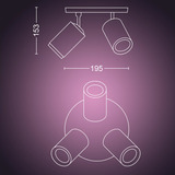 Philips Hue White & Color Ambiance Fugato 3-spot, LED lys Hvid