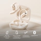 Shokz OpenFit Hovedtelefoner Trådløs Ørekrog Opkald/Musik/Sport/Hverdag Bluetooth Hvid Beige, Trådløs, Opkald/Musik/Sport/Hverdag, 73,85 g, Hovedtelefoner, Hvid