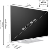 Telefunken XF40VP750M-W, LED-tv Hvid