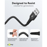 goobay Supersoft USB 2.0 tekstilkabel, USB-A stik > USB-C stik Sort