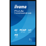 iiyama T4329AS-B1AG computerskærm 108 cm (42.5") 3840 x 2160 pixel 4K Ultra HD LED Berøringsskærm Sort, LED-skærm Sort (mat), 108 cm (42.5"), 3840 x 2160 pixel, 4K Ultra HD, LED, 6,5 ms, Sort