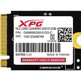 ADATA SGAMMIXS55-512G-C intern solid state drev 512 GB M.2 PCI Express 4.0 NVMe 3D NAND, Solid state-drev Sort, 512 GB, M.2, 5000 MB/s