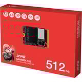 ADATA SGAMMIXS55-512G-C intern solid state drev 512 GB M.2 PCI Express 4.0 NVMe 3D NAND, Solid state-drev Sort, 512 GB, M.2, 5000 MB/s