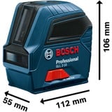 Bosch GLL 2-10 Professional Linjeniveau 10 m 630-650 nm, Kryds- & linjelaser Blå/Sort, 10 m, 0,3 mm/m, 4°, 650 nm, Rød, 630-650 nm