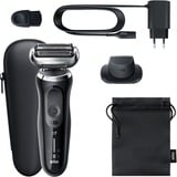 Braun Series 7 71-N1200s Folie shaver Trimmer Rustfrit stål Sort/Sølv, Folie shaver, Rustfrit stål, Knapper, LED, Opladning, Strøm, Vekselstrøm/batteri