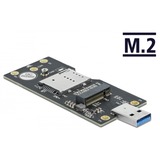 DeLOCK 63166 interface-kort/adapter Intern M.2, Konverter USB Type-A, M.2, Sort, 38 mm, 93 mm, 6 mm