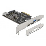 DeLOCK 90060 interface-kort/adapter Intern USB 3.2 Gen 2 (3.1 Gen 2), USB-controlleren PCIe, USB 3.2 Gen 2 (3.1 Gen 2), Lavprofil, PCI 3.0, SATA 15-stik, 10 Gbit/sek.