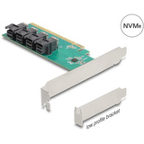 DeLOCK PCI Express x16 kort til 4 x intern SFF-8643 NVMe - LP, Interface card 