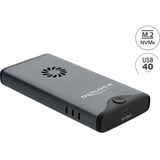 DeLOCK USB-C 40 Gbps til M.2 NVMe PCIe SSD med blæser, Drev kabinet grå/Sort