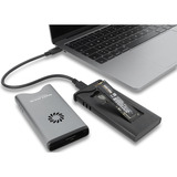 DeLOCK USB-C 40 Gbps til M.2 NVMe PCIe SSD med blæser, Drev kabinet grå/Sort