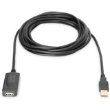 Digitus Aktivt USB 2.0 forlængerledning, 5 meter Sort