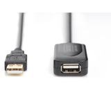 Digitus Aktivt USB 2.0 forlængerledning, 5 meter Sort