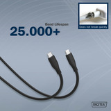 Digitus USB 2.0 silikone tilslutningskabel USB-C > USB-C Sort