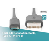Digitus USB 2.0 tilslutningskabel USB-A (stik) > Micro-USB (stik) Sort