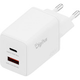 Digitus USB GaN oplader 45W, 1x USB-C, 1x USB-A Hvid