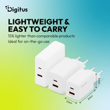 Digitus USB GaN oplader 45W, 1x USB-C, 1x USB-A Hvid