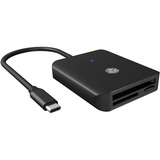 ICY BOX IB-CR403-C3 kortlæser USB 3.2 Gen 1 (3.1 Gen 1) Type-C Sort Sort, CFast, MicroSD (TransFlash), SD, Sort, 6000 Mbit/s, Aluminium, Plast, Access, Strøm, 2 GB