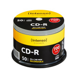 Intenso CD-R 700MB 50 stk, Cd'er 52x, CD-R, 120 mm, 700 MB, Kageæske, 50 stk