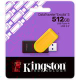 Kingston DataTraveler 512 GB Portable USB 3.2 Gen 1 Exodia S (sort/gul), USB-stik Sort/Gul, 512 GB, USB Type-A, 3.2 Gen 1 (3.1 Gen 1), Svirvel, 8,72 g, Sort, Gul