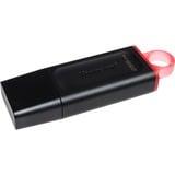 Kingston DataTraveler Exodia - USB 3.2 Flash Drive, USB-stik Sort/Rød, 256 GB, USB Type-A, 3.2 Gen 1 (3.1 Gen 1), Hætte, 11 g, Sort, Lyserød
