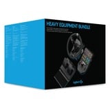 Logitech Heavy Equipment Bundle Sort USB 2.0 Rat + Pedaler Analog/digital PC, Simulatorsæt Sort/grå, Rat + Pedaler, PC, Analog/digital, 900°, Ledningsført, USB 2.0