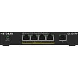 Netgear GS305PP Ikke administreret Gigabit Ethernet (10/100/1000) Strøm over Ethernet (PoE) Sort, Switch Sort, Ikke administreret, Gigabit Ethernet (10/100/1000), Fuld duplex, Strøm over Ethernet (PoE), Kan monteres på væggen