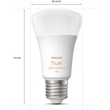 Philips Hue A60 - E27 pærer - 800 - 4-pak, LED-lampe Philips Hue White ambiance A60 - E27 pærer - 800 - 4-pak, Smart pære, Bluetooth, Hvid, LED, E27, A60