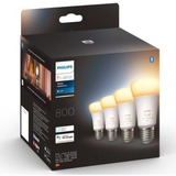 Philips Hue A60 - E27 pærer - 800lm - 4-pak, LED-lampe Philips Hue White ambiance A60 - E27 pærer - 800lm - 4-pak, Smart pære, Hvid, Bluetooth/Zigbee, LED, E27, Cool dagslys, Varm hvid