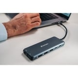 Verbatim CMH-14 USB Type-C 5000 Mbit/s Sølv, Docking station grå, USB Type-C, HDMI, RJ-45, USB 2.0, USB 3.2 Gen 1 (3.1 Gen 1) Type-A, USB 3.2 Gen 1 (3.1 Gen 1) Type-C, USB..., MicroSD (TransFlash), SD, 5000 Mbit/s, 60 Hz, Sølv