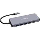 Verbatim CMH-14 USB Type-C 5000 Mbit/s Sølv, Docking station grå, USB Type-C, HDMI, RJ-45, USB 2.0, USB 3.2 Gen 1 (3.1 Gen 1) Type-A, USB 3.2 Gen 1 (3.1 Gen 1) Type-C, USB..., MicroSD (TransFlash), SD, 5000 Mbit/s, 60 Hz, Sølv