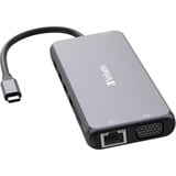 Verbatim CMH-14 USB Type-C 5000 Mbit/s Sølv, Docking station grå, USB Type-C, HDMI, RJ-45, USB 2.0, USB 3.2 Gen 1 (3.1 Gen 1) Type-A, USB 3.2 Gen 1 (3.1 Gen 1) Type-C, USB..., MicroSD (TransFlash), SD, 5000 Mbit/s, 60 Hz, Sølv