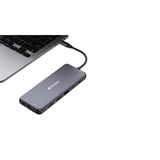 Verbatim CMH-14 USB Type-C 5000 Mbit/s Sølv, Docking station grå, USB Type-C, HDMI, RJ-45, USB 2.0, USB 3.2 Gen 1 (3.1 Gen 1) Type-A, USB 3.2 Gen 1 (3.1 Gen 1) Type-C, USB..., MicroSD (TransFlash), SD, 5000 Mbit/s, 60 Hz, Sølv