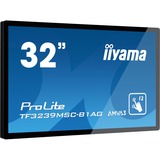 iiyama ProLite TF3239MSC-B1AG touch screen skærm 80 cm (31.5") 1920 x 1080 pixel Multi-touch Multibruger Sort, Offentlig visning Sort, 80 cm (31.5"), 500 cd/m², Fuld HD, LED, 16:9, 1920 x 1080 pixel