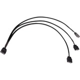 Alphacool Y-kabel splitter aRGB 3-pin til 3x 3-pin, 30 cm Sort