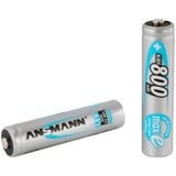 Ansmann 5035042 husholdningsbatteri AAA Nikkel-Metalhydrid (NiMH) Sølv, AAA, Nikkel-Metalhydrid (NiMH), 1,2 V, 800 mAh, 10.5 x 44.5