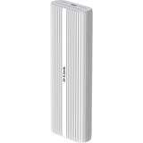 D-Link DSP-411 drevkabinet SSD kabinet Aluminium M.2, Drev kabinet Hvid, SSD kabinet, M.2, M.2, 40 Gbit/sek., USB-tilslutning, Aluminium