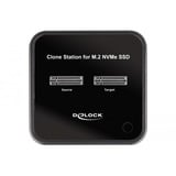 DeLOCK USB 3.0 docking- og klonstation 2 x M.2 NVMe, Docking station Sort