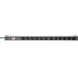 Digitus DN-95435, Strømskinne Sort/aluminium