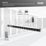 Digitus DN-95435, Strømskinne Sort/aluminium