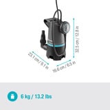 GARDENA Spildevands nedsænkningspumpe 20000 BASIC, Dyk og tryk pumper grå/Sort