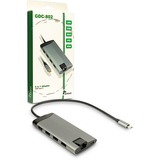 Inter-Tech GDC-802 USB 3.2 Gen 1 (3.1 Gen 1) Type-C 1000 Mbit/s Grå, Docking station USB 3.2 Gen 1 (3.1 Gen 1) Type-C, HDMI, RJ-45, MMC, MicroSD (TransFlash), 1000 Mbit/s, 30 Hz, 3840 x 2160