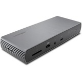 Kensington SD5700T Thunderbolt™ 4 Docking Station grå/Sort, Ledningsført, Thunderbolt 4, 90 W, 3,5 mm, 100,10,1000 Mbit/s, Grå