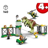 LEGO Jurassic World T. rex på dinosaurflugt, Bygge legetøj Byggesæt, 4 År, Plast, 140 stk, 620 g