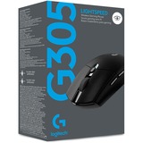 Logitech G305 mus Højre hånd RF trådløs + Bluetooth Optisk 12000 dpi, Gaming mus Sort, Højre hånd, Optisk, RF trådløs + Bluetooth, 12000 dpi, 400 fps, Sort