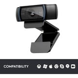 Logitech Hd Pro C920 webcam 3 MP 1920 x 1080 pixel USB 2.0 Sort Sort, 3 MP, 1920 x 1080 pixel, Fuld HD, 30 fps, 720p, 1080p, H.264