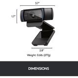 Logitech Hd Pro C920 webcam 3 MP 1920 x 1080 pixel USB 2.0 Sort Sort, 3 MP, 1920 x 1080 pixel, Fuld HD, 30 fps, 720p, 1080p, H.264